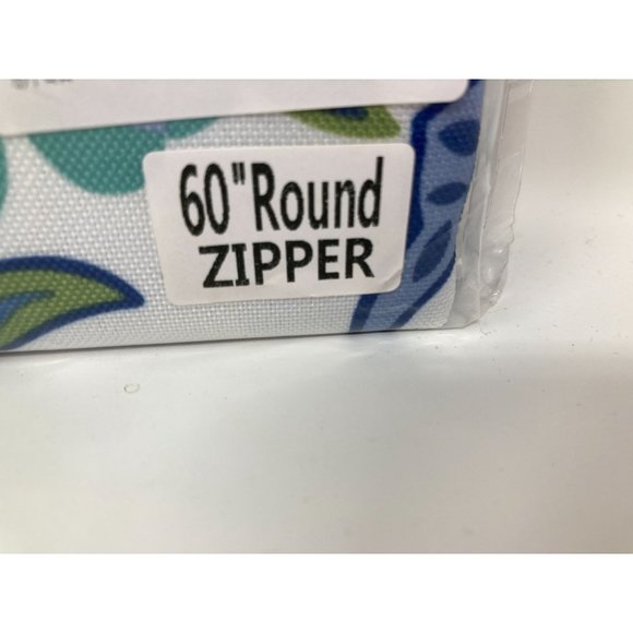 E House Home Blue Paisley Umbrella Tablecloth - 60" Round ~ NEW - Picture 5 of 7